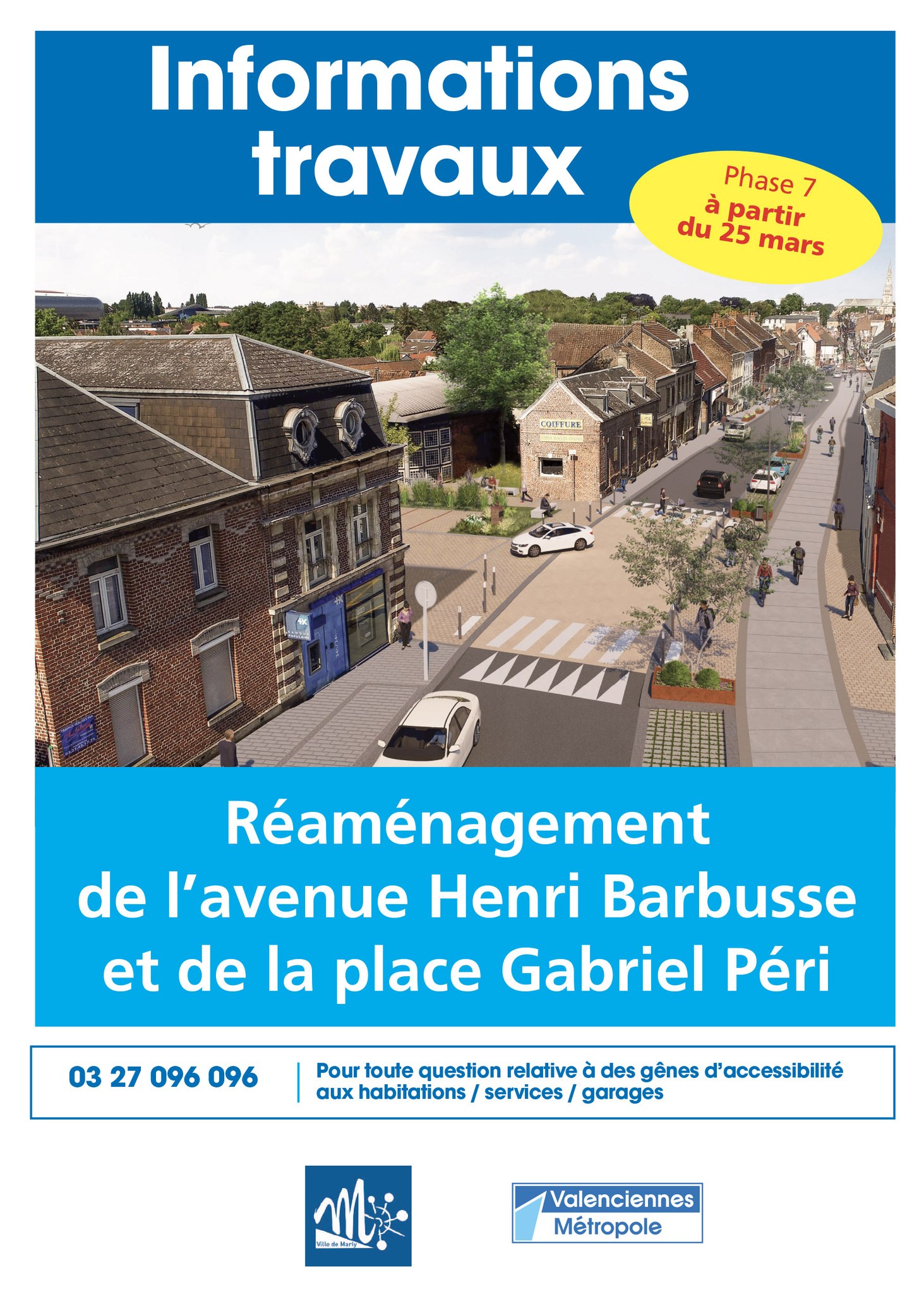 Phase 7 des travaux de réaménagement de l'avenue Henri Barbusse et de la place Gabriel Péri