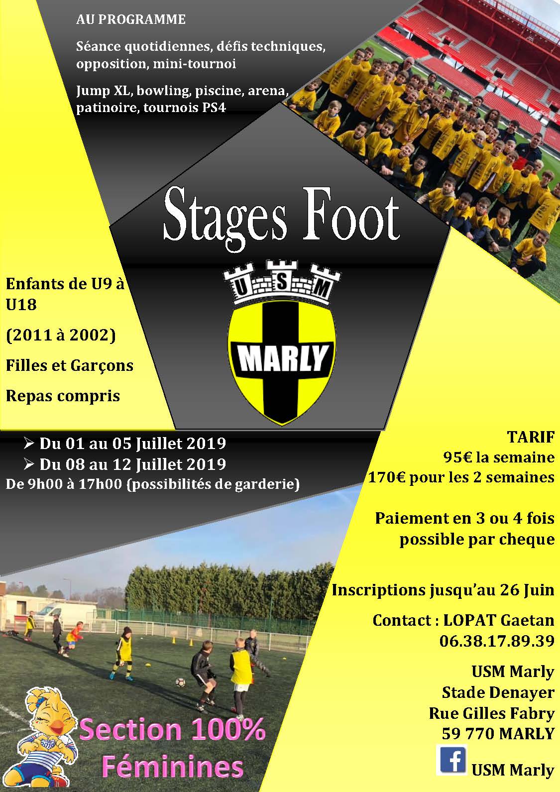 Stages Foot USM Marly