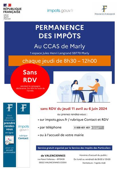 Permanence des imopôts - déclaration impôt sur les revenus