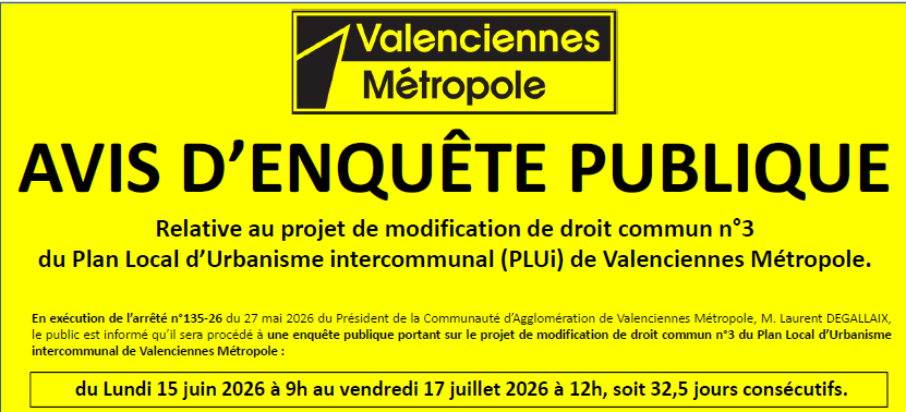 Avis d’enquête publique relative au projet de modification de droit commun n°3 du PLUi