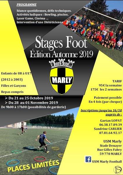 Stages Foot USM Marly - Toussaint 2019