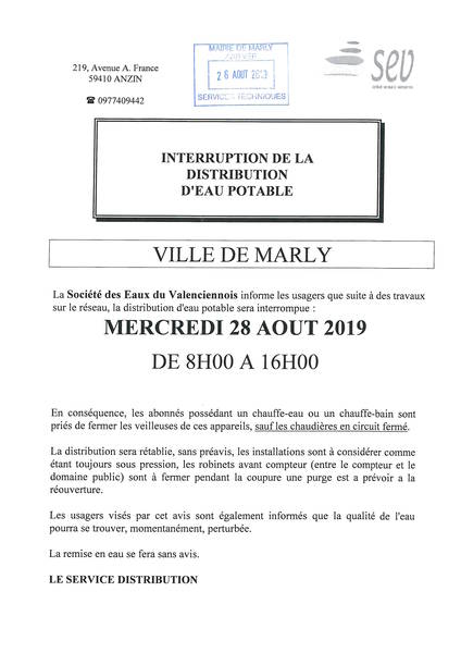 Coupure Deau 28 09 2019