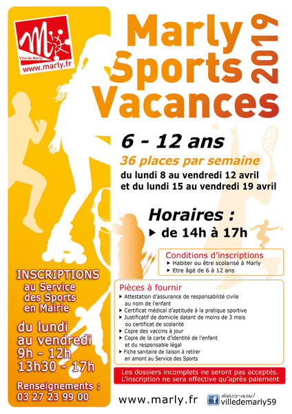 Marly Sport Vacances Avril 2019