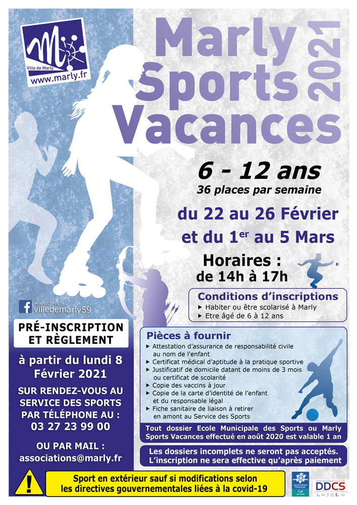 Marly Sport Vacances Février Mars 2021 Affiche web