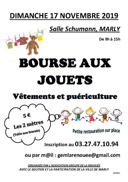 Bourse aux jouets, vêtements et puériculture