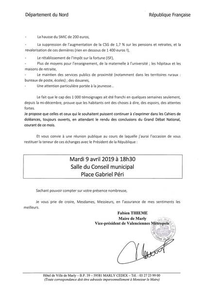 Courrier convocation réunion publique page 2