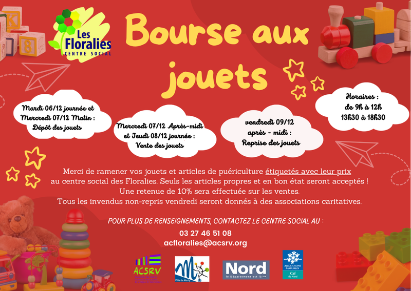 Bourse aux jouets - Centre Social Les Floralies